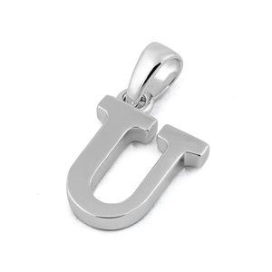 Sterling Silver Plain Letter U Initial Pendant
